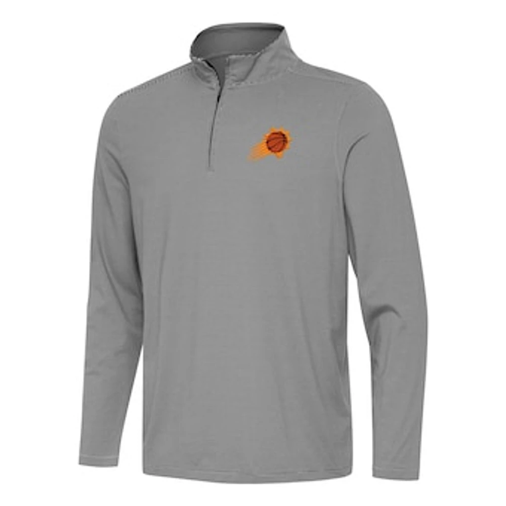 Men's Antigua Black Phoenix Suns Twine Quarter-Zip Top