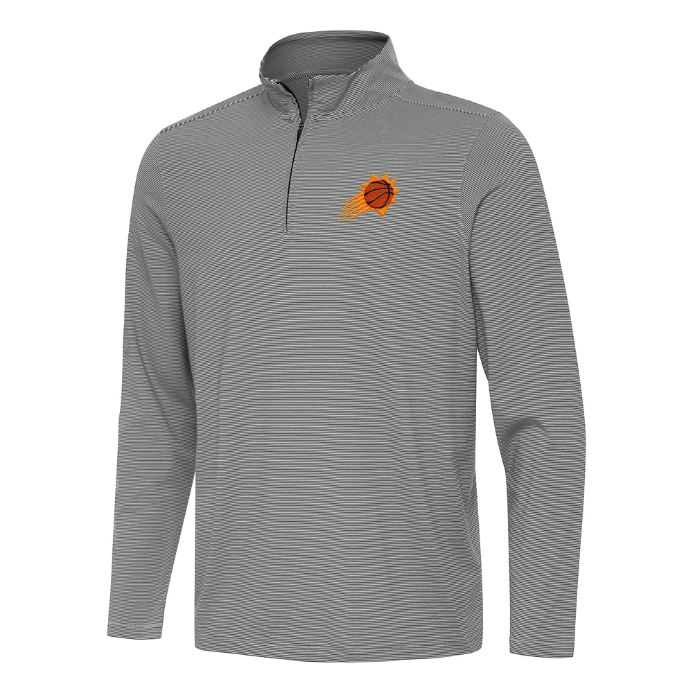 Men's Antigua Black Phoenix Suns Twine Quarter-Zip Top
