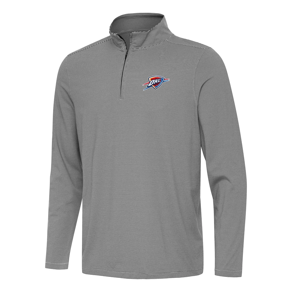 Men's Antigua Black Oklahoma City Thunder Twine Quarter-Zip Top