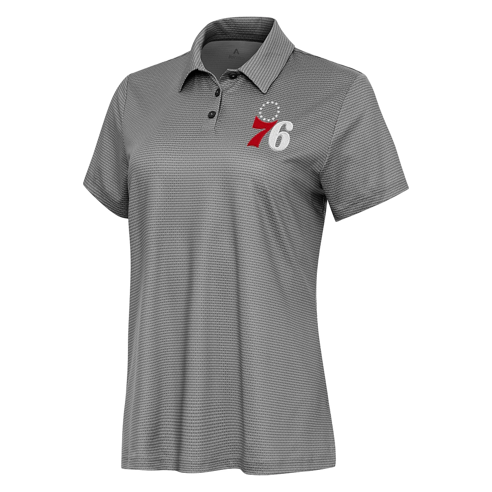 Women's Antigua White Philadelphia 76ers Rings Polo