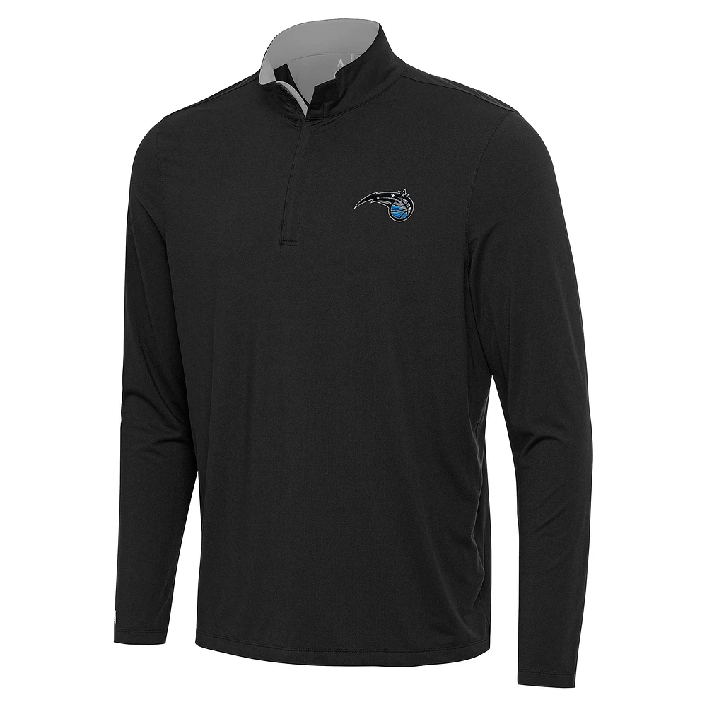 Men's Antigua Black/Gray Orlando Magic Content Quarter-Zip Top