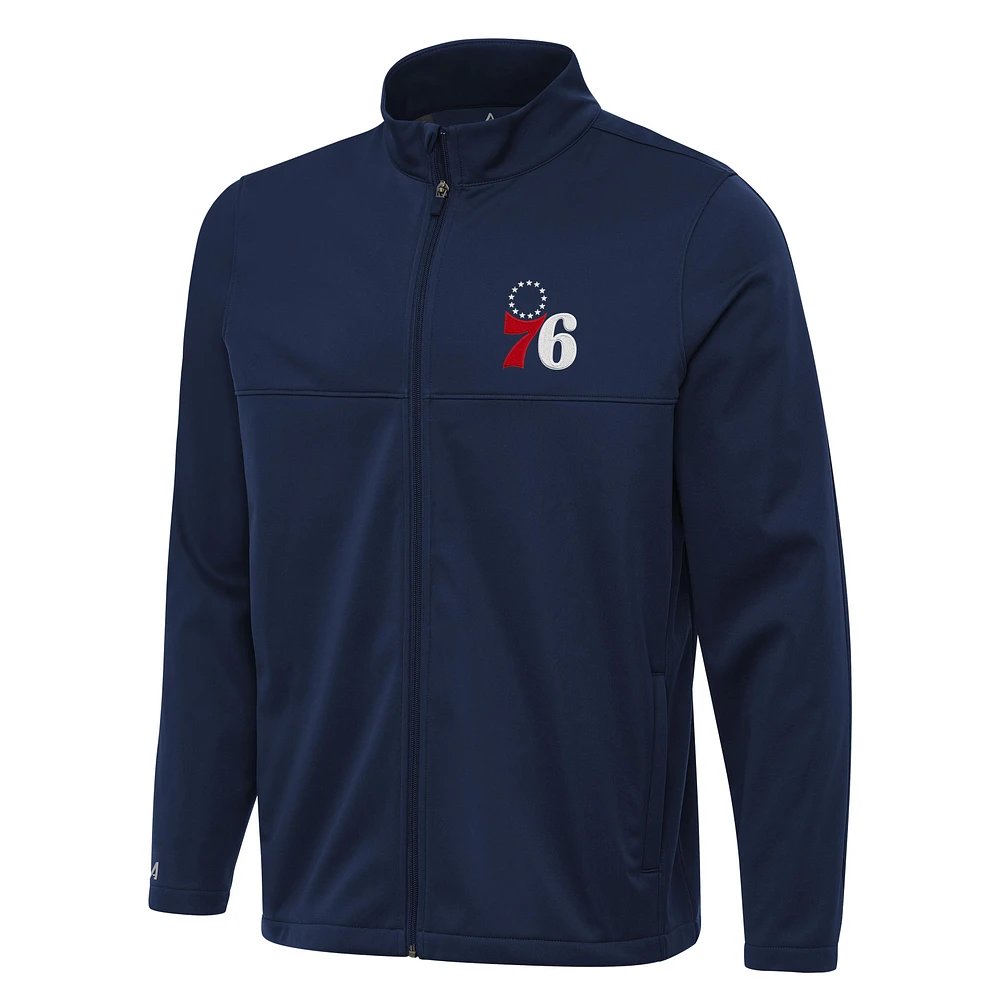 Men's Antigua Navy Philadelphia 76ers Links 2 Full-Zip Golf Jacket