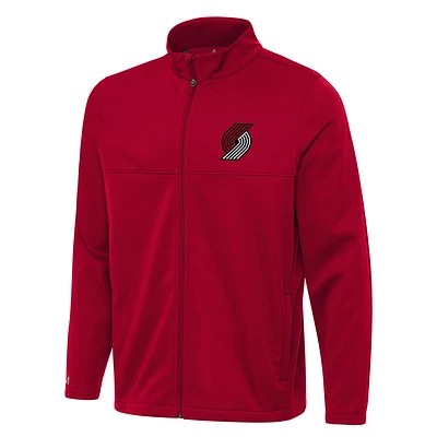Men's Antigua Red Portland Trail Blazers Links 2 Full-Zip Golf Jacket