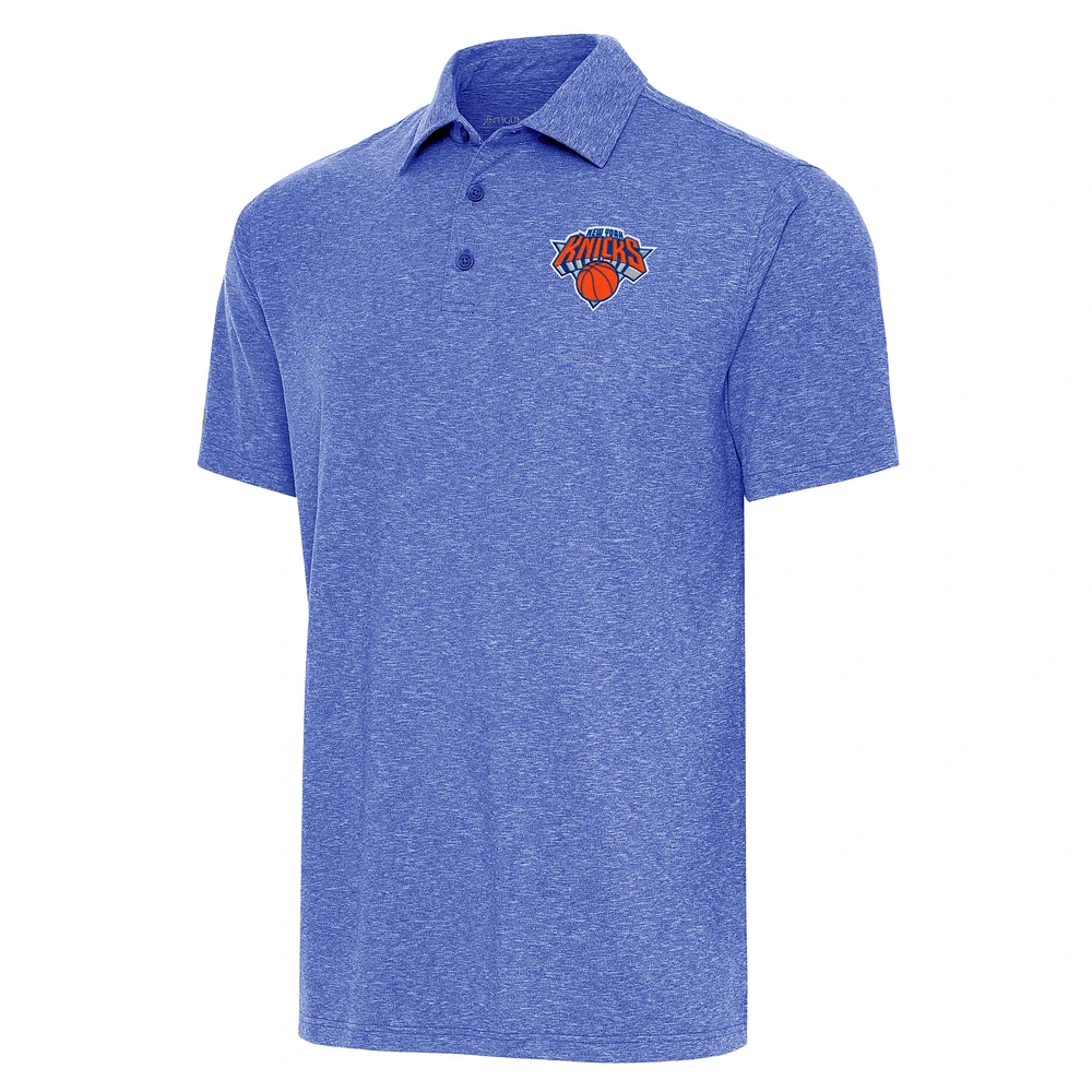Men's Antigua Heather Royal New York Knicks Big & Tall Par 3 Polo