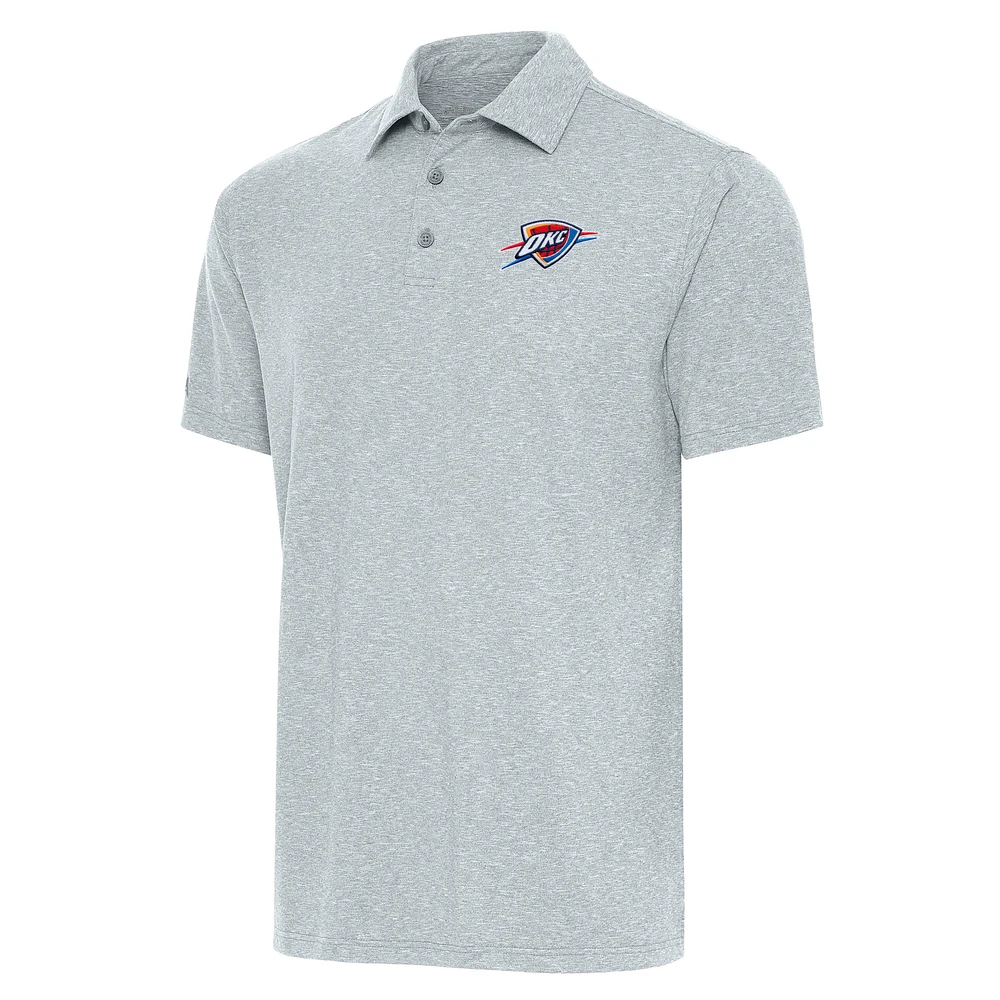 Men's Antigua Heather Gray Oklahoma City Thunder Big & Tall Par 3 Polo