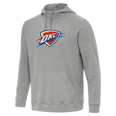 Men's Antigua Heather Oklahoma City Thunder Cloud Pullover Hoodie
