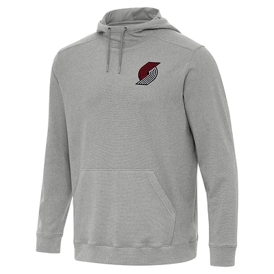 Men's Antigua Heather Portland Trail Blazers Cloud Pullover Hoodie