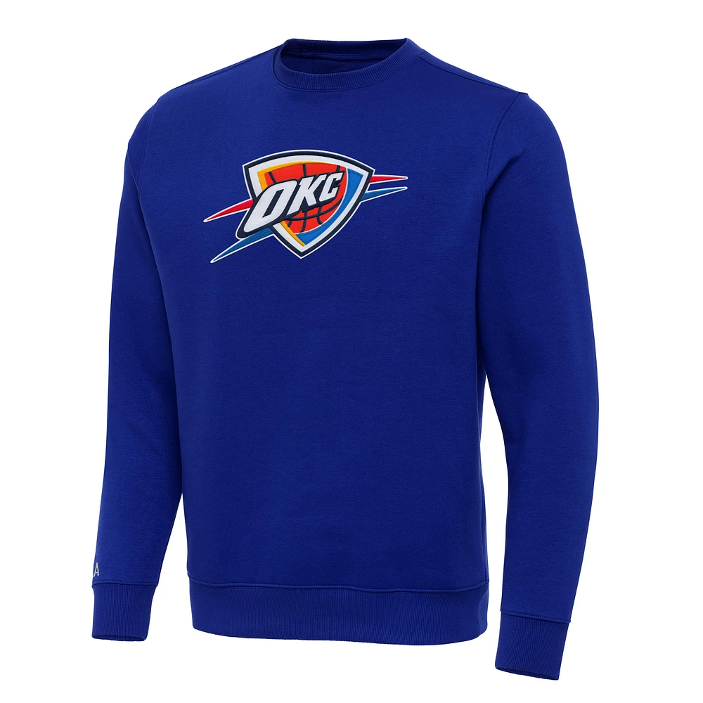 Men's Antigua Blue Oklahoma City Thunder Big & Tall Victory Crew Neck Pullover Sweatshirt