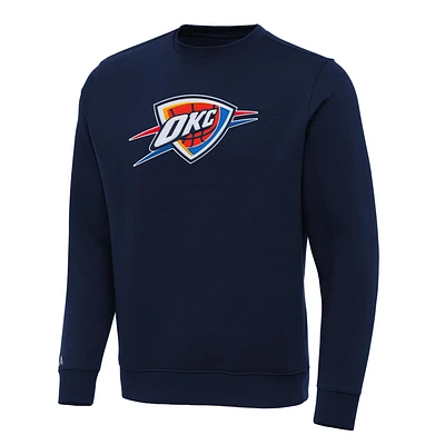 Men's Antigua Navy Oklahoma City Thunder Big & Tall Victory Crew Neck Pullover Sweatshirt