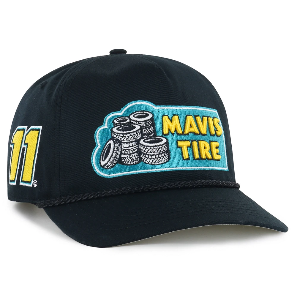Men's '47 Black Denny Hamlin Triple Hit Hitch Rope Adjustable Hat