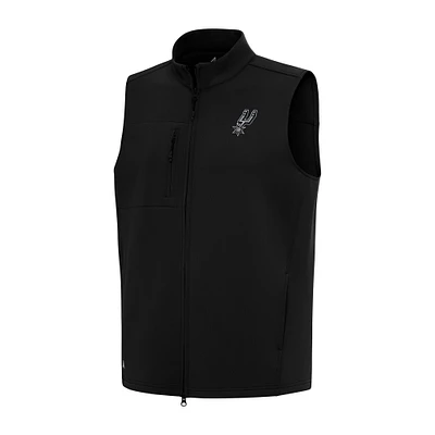Men's Antigua Black San Antonio Spurs Demand Full-Zip Vest