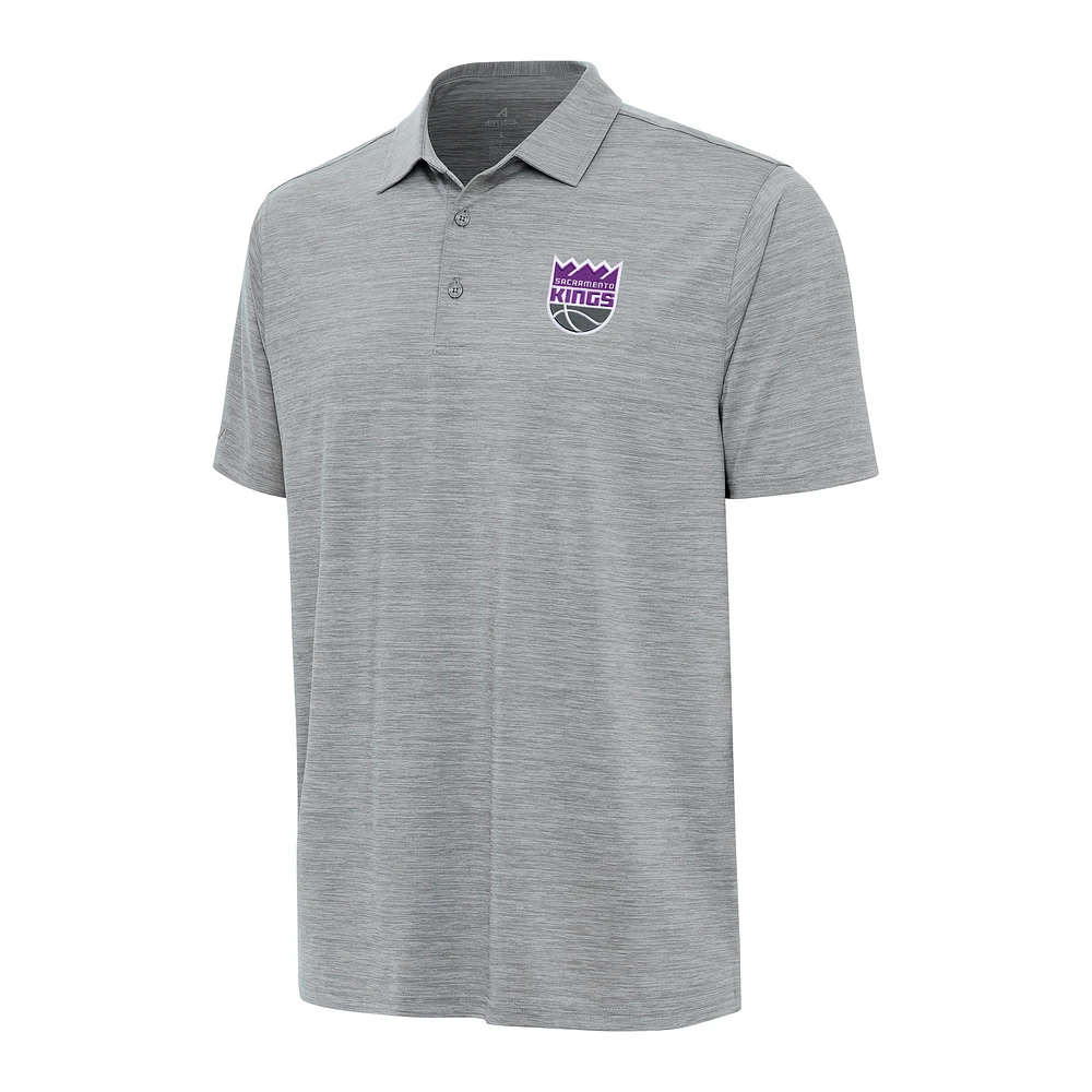 Men's Antigua Heather Sacramento Kings Layout Polo