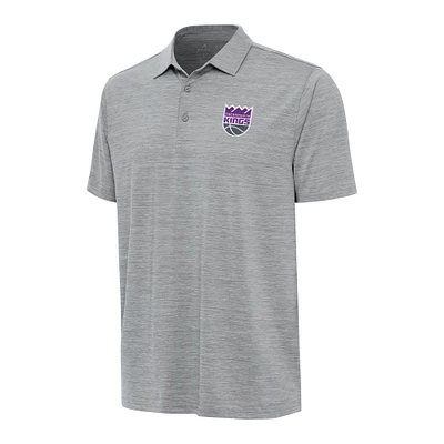 Men's Antigua Heather Gray Sacramento Kings Layout Polo