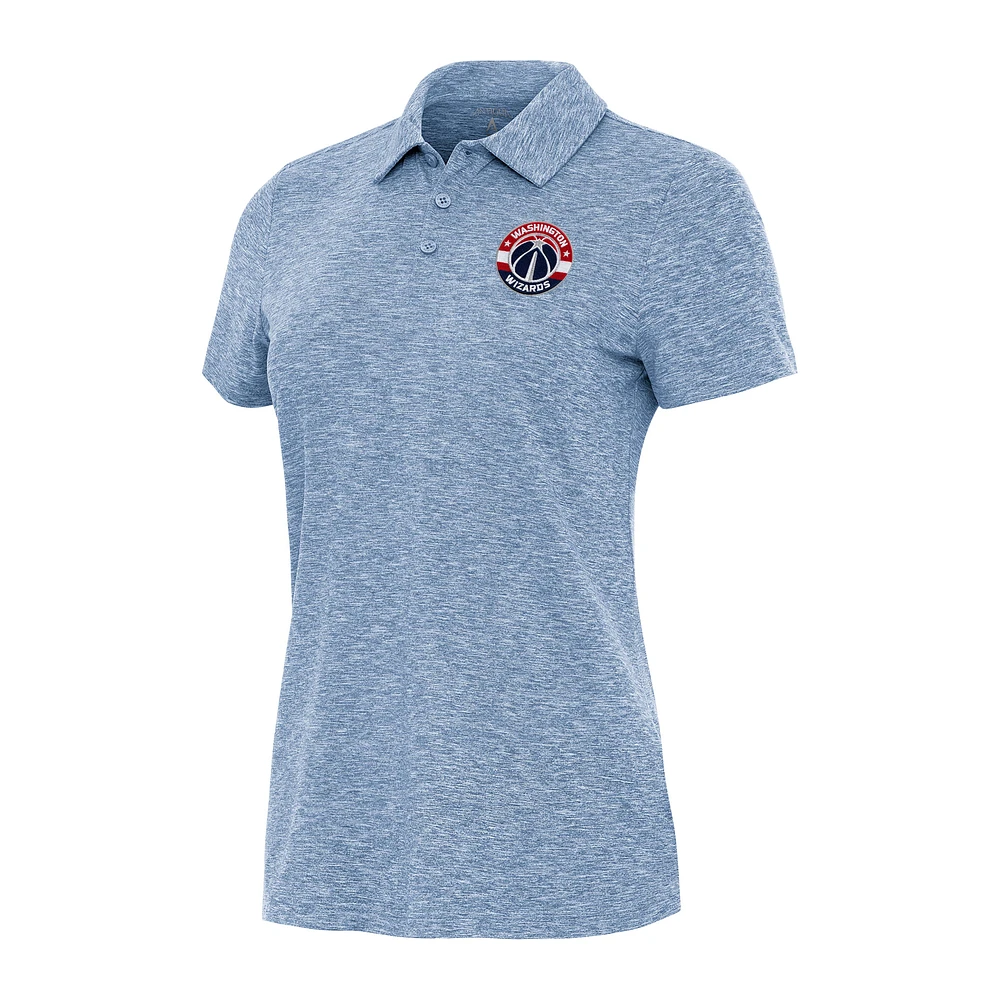 Women's Antigua Heather Blue Washington Wizards Matter Polo