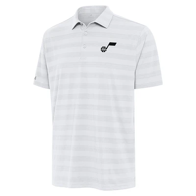 Men's Antigua White Utah Jazz Tunnel Polo