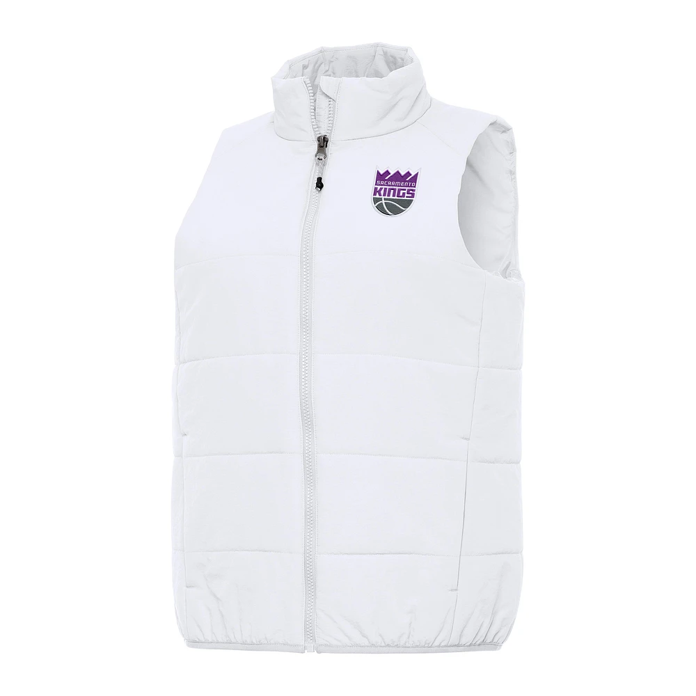 Women's Antigua White Sacramento Kings Experience Full-Zip Vest