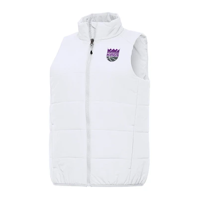 Women's Antigua White Sacramento Kings Experience Full-Zip Vest