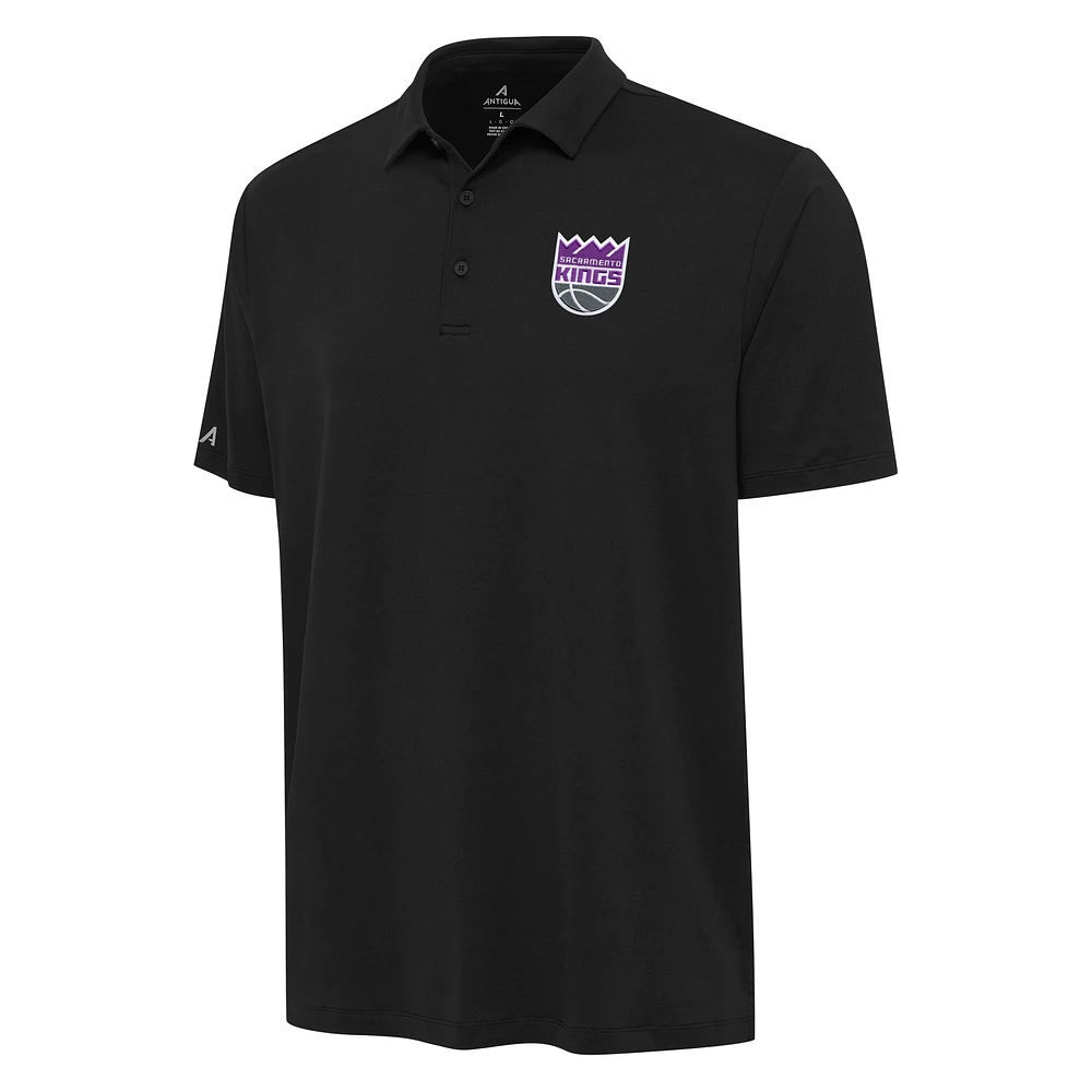 Men's Antigua Black Sacramento Kings Reprocess Polo