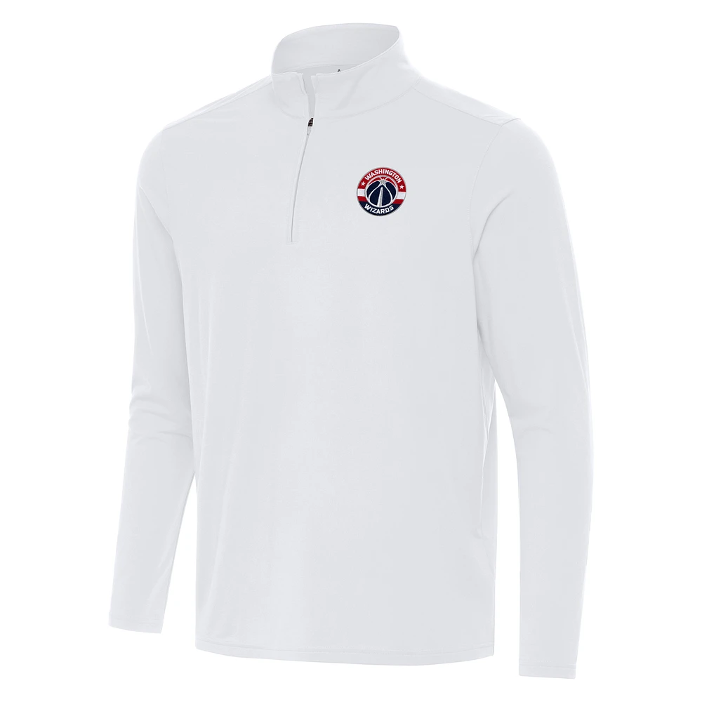 Men's Antigua White Washington Wizards Intent Quarter-Zip Top