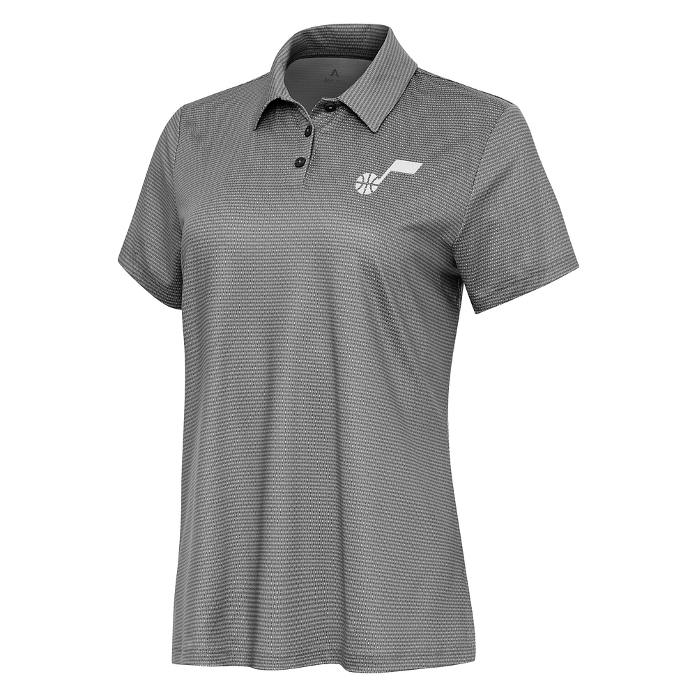 Women's Antigua White Utah Jazz Rings Polo