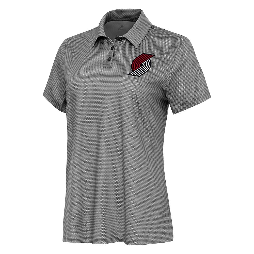 Women's Antigua White Portland Trail Blazers Rings Polo