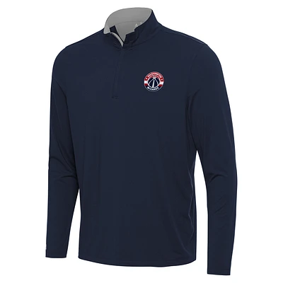 Men's Antigua Navy/Gray Washington Wizards Content Quarter-Zip Top