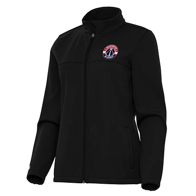 Women's Antigua Black Washington Wizards Links 2 Full-Zip Golf Jacket