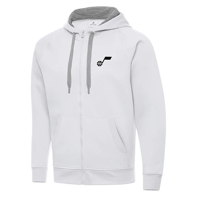 Men's Antigua White Utah Jazz Big & Tall Victory Full-Zip Hoodie Jacket