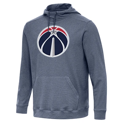 Men's Antigua Heather Navy Washington Wizards Cloud Pullover Hoodie
