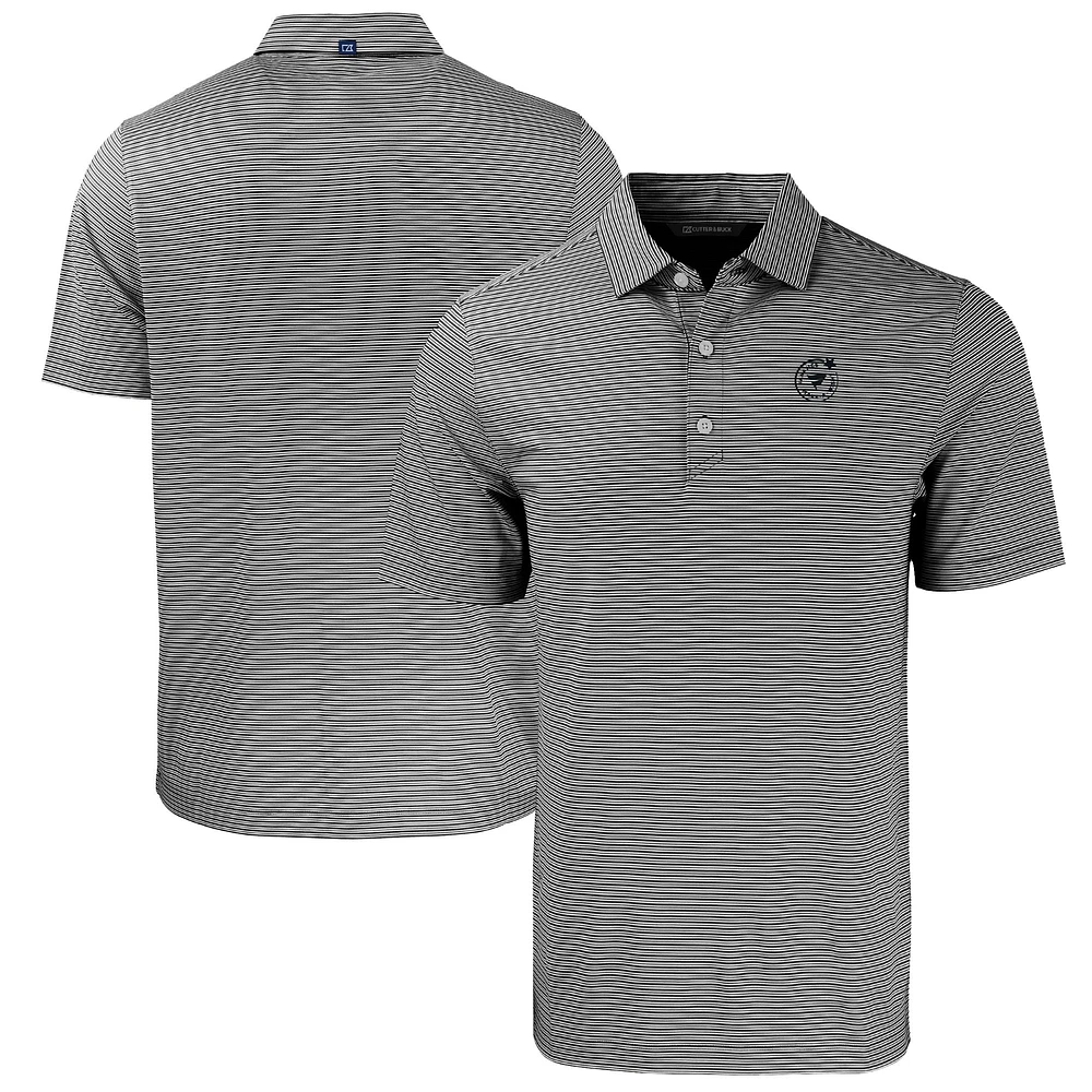 Men's Cutter & Buck Black Fanatics Make-A-Wish Forge Eco Double Stripe Stretch Recycled Polo