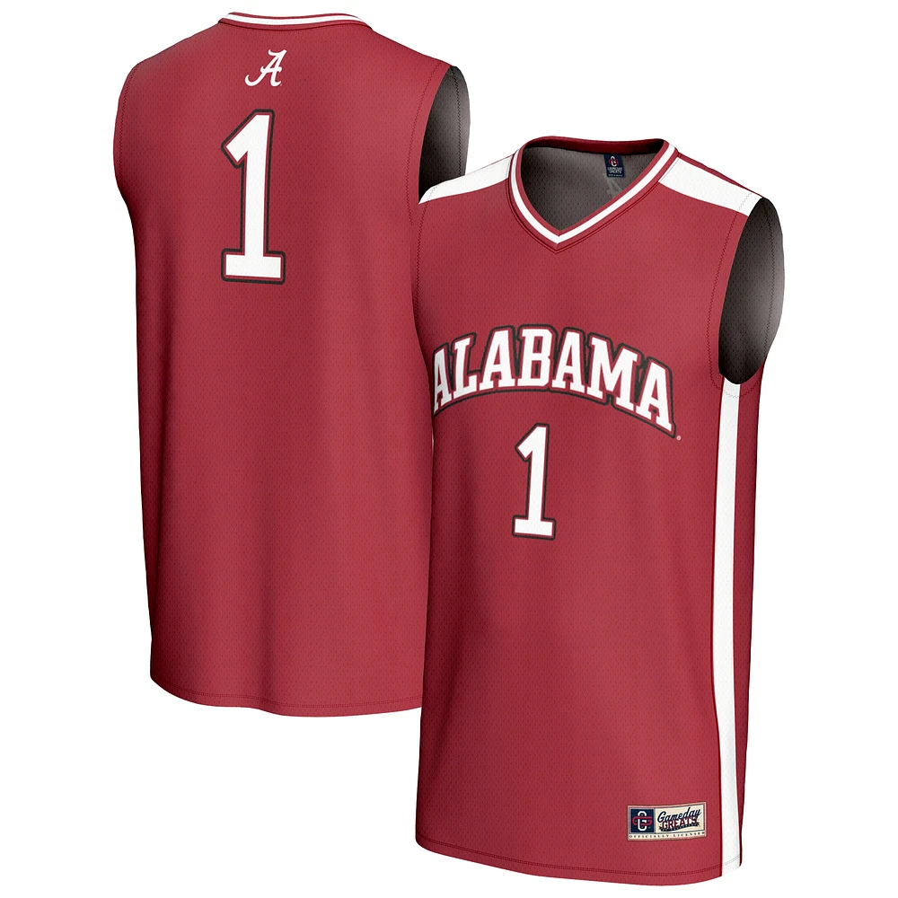 Unisex GameDay Greats #1 Crimson Alabama Tide Lightweight Basketball Fashion Jersey