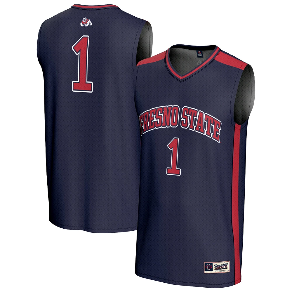 Unisex GameDay Greats #1 Navy Fresno State Bulldogs Lightweight Basketball Fashion Jersey