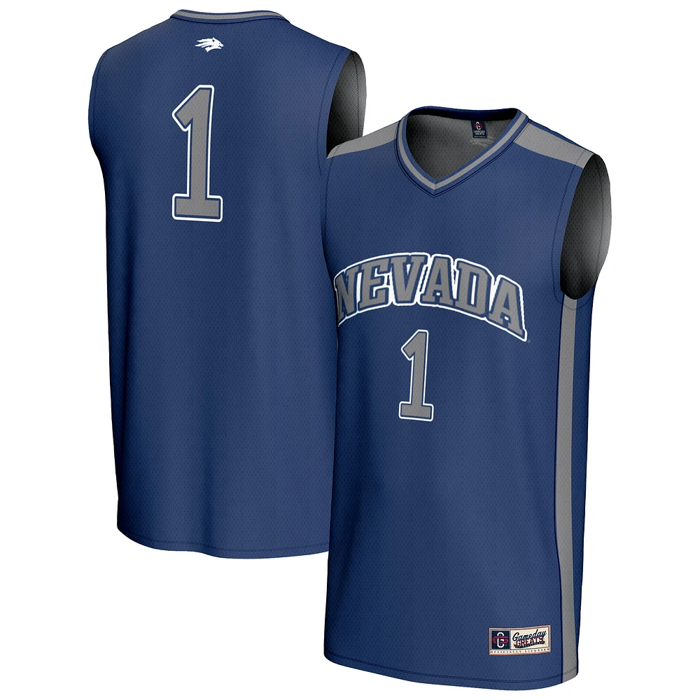 Youth GameDay Greats #1 Navy Nevada Wolf Pack Lightweight Basketball Fashion Jersey