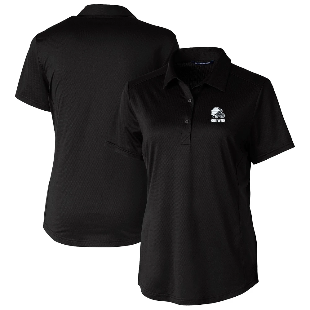 Women's Cutter & Buck Cleveland Browns Prospect Eco Textured Stretch Recycled Short Sleeve Polo