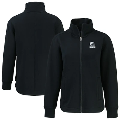 Women's Cutter & Buck Black Cleveland Browns Roam Eco Recycled Full-Zip Jacket