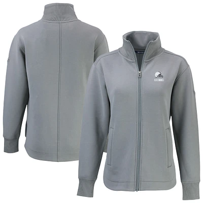Women's Cutter & Buck Gray Cleveland Browns Roam Eco Recycled Full-Zip Jacket