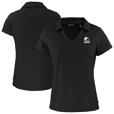 Women's Cutter & Buck Black Cleveland Browns Daybreak Eco Recycled V-Neck Polo