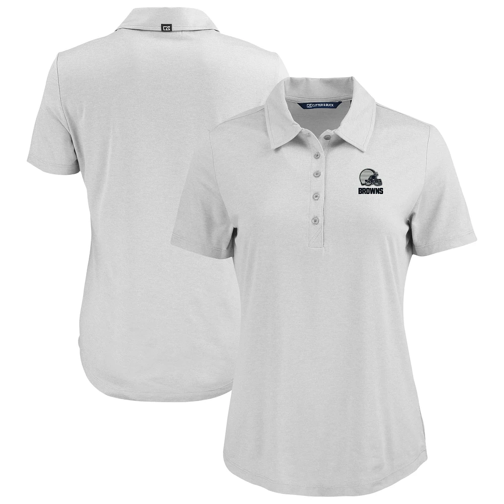 Women's Cutter & Buck Gray Cleveland Browns Coastline Epic Comfort Recycled Polo