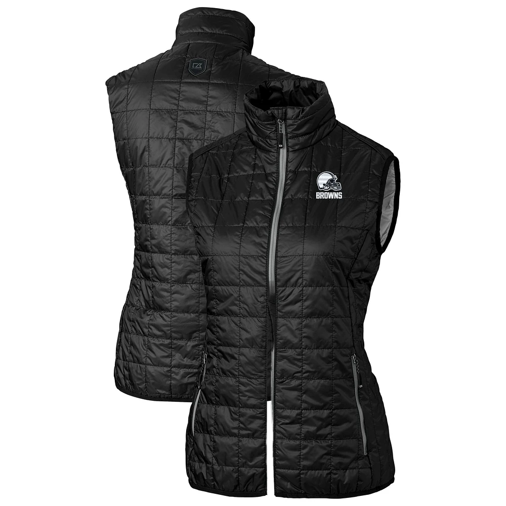 Women's Cutter & Buck Cleveland Browns Rainier PrimaLoft® Eco Insulated Full-Zip Puffer Vest