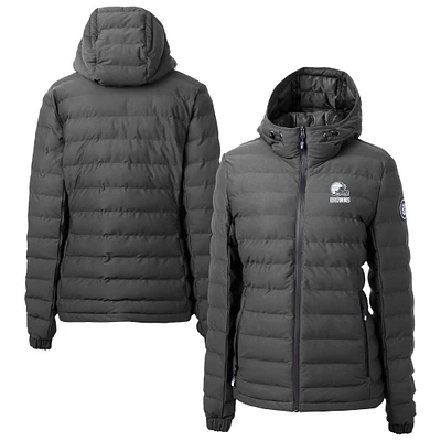 Women's Cutter & Buck Gray Cleveland Browns Mission Ridge Repreve® Eco Insulated Full-Zip Hooded Puffer Jacket