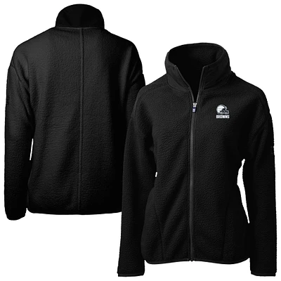 Women's Cutter & Buck Black Cleveland Browns Cascade Eco Fleece Full-Zip Jacket