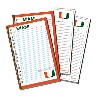 Miami Hurricanes 4-Pack Memo Pad & Things To Do Pad