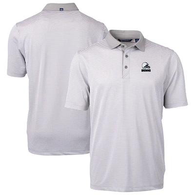 Men's Cutter & Buck Gray/White Cleveland Browns Virtue Eco Pique Micro Stripe Recycled Polo