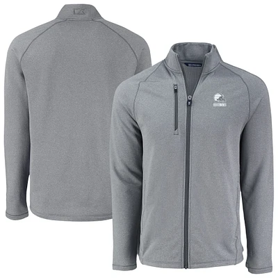 Men's Cutter & Buck Heather Gray Cleveland Browns Peshastin Eco Fleece Recycled Full-Zip Jacket