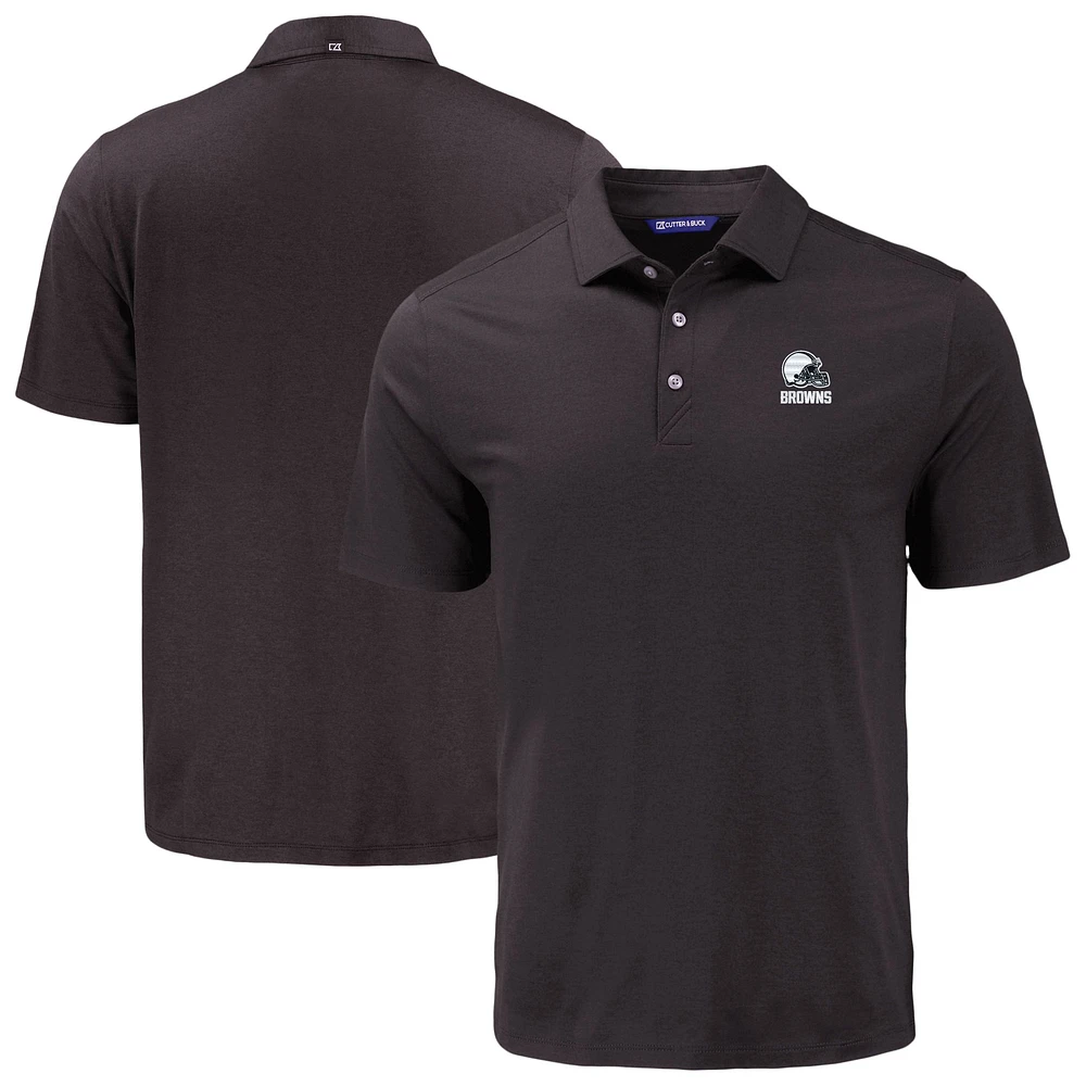 Men's Cutter & Buck Black Cleveland Browns Coastline Epic Comfort Eco Recycled Polo
