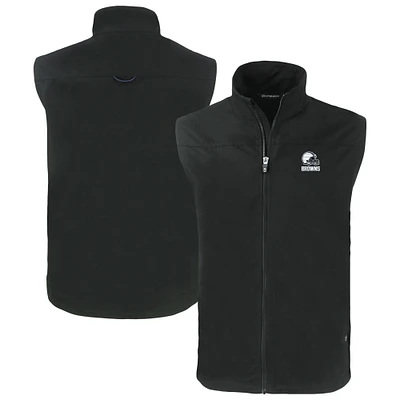 Men's Cutter & Buck Black Cleveland Browns Charter Eco Recycled Full-Zip Vest
