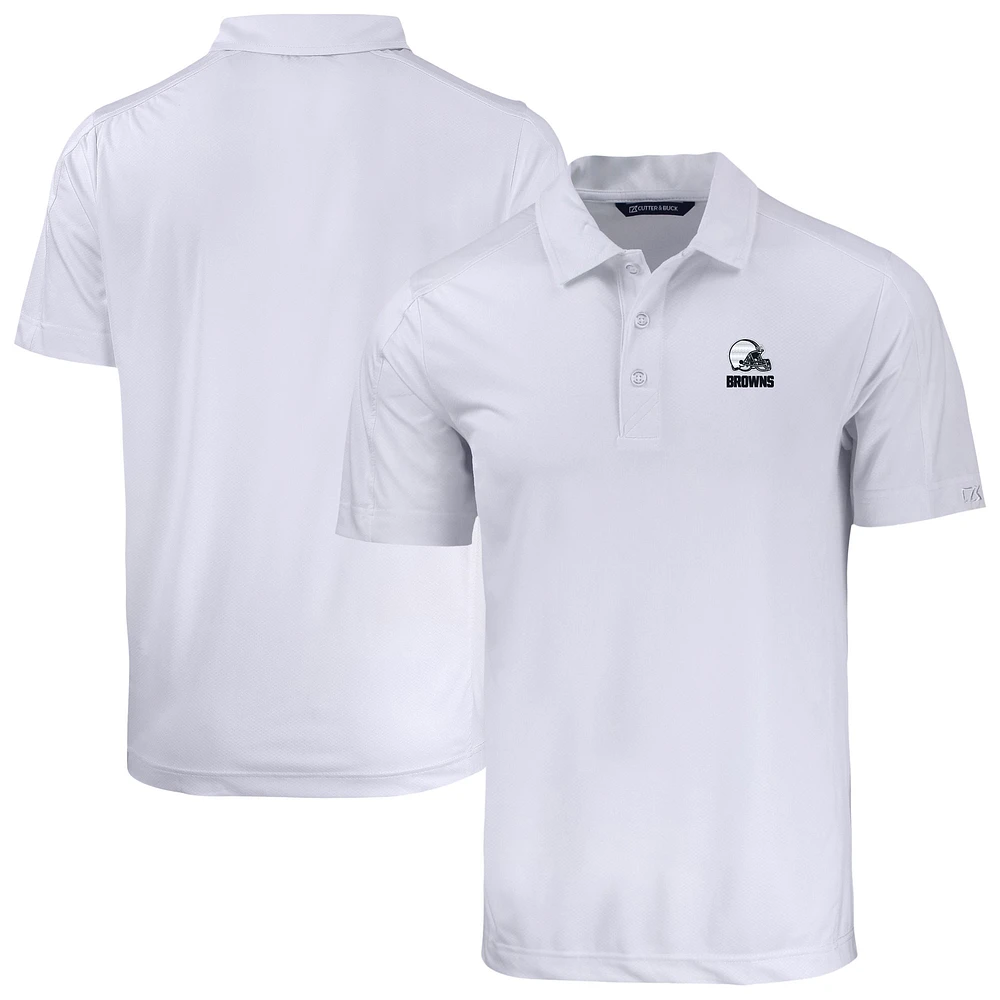 Men's Cutter & Buck White Cleveland Browns Big Tall Prospect Eco Textured Stretch Recycled Polo