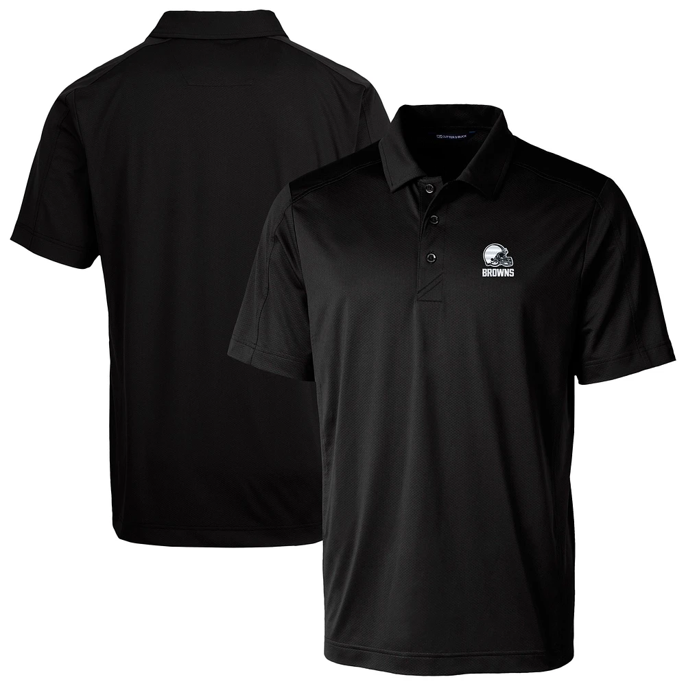 Men's Cutter & Buck Black Cleveland Browns Big Tall Prospect Eco Textured Stretch Recycled Polo
