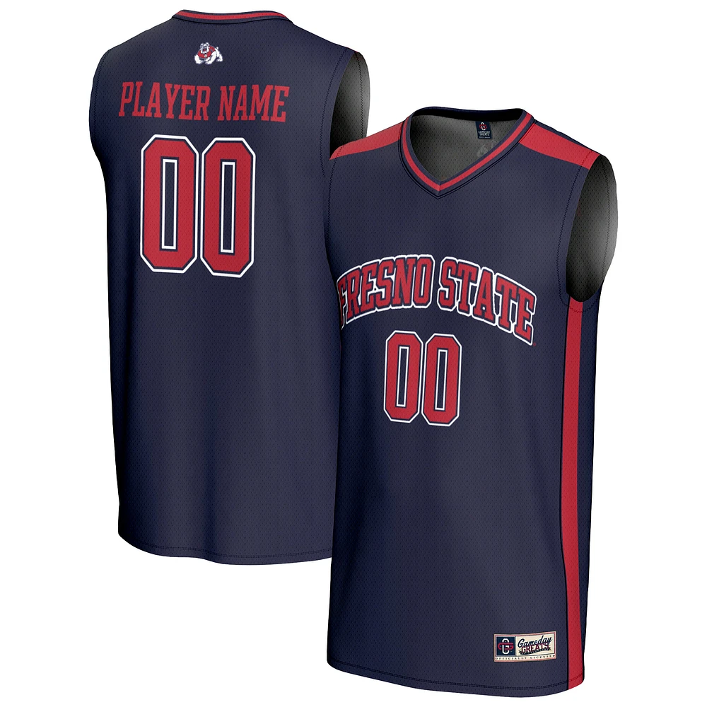 Men's GameDay Greats Navy Fresno State Bulldogs NIL Pick-A-Player Lightweight Basketball Fashion Jersey