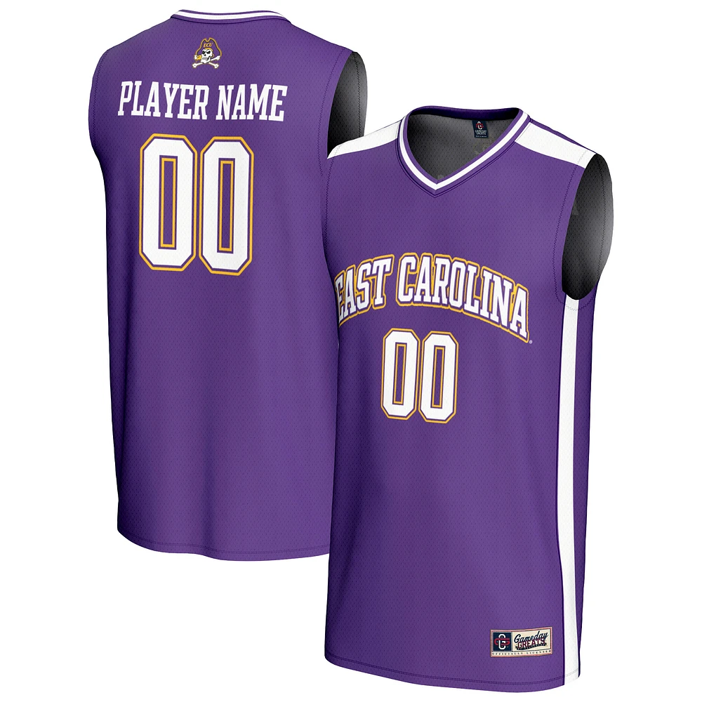 Men's GameDay Greats Purple ECU Pirates NIL Pick-A-Player Lightweight Basketball Fashion Jersey